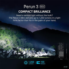 Olight Perun 3 Mini 1250 lumens Rechargeable Head Torch with White and Red Light-Olight-S8 Products Group
